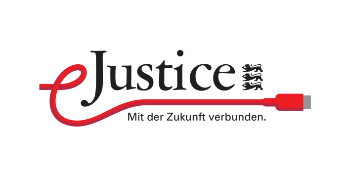 Es handelt sich hierbei um das Logo des elektronischen Rechtsverkehrs eJustice (3 kleine Löwen) und dem Zusatz: Mit der Zukunft verbunden -.